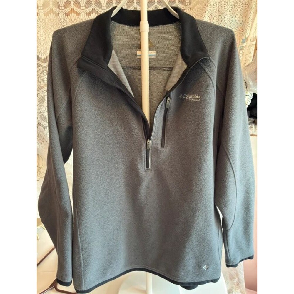 Columbia Titanium Omni-Heat 1/4 Zip Fleece Pullover Grey L Thermal